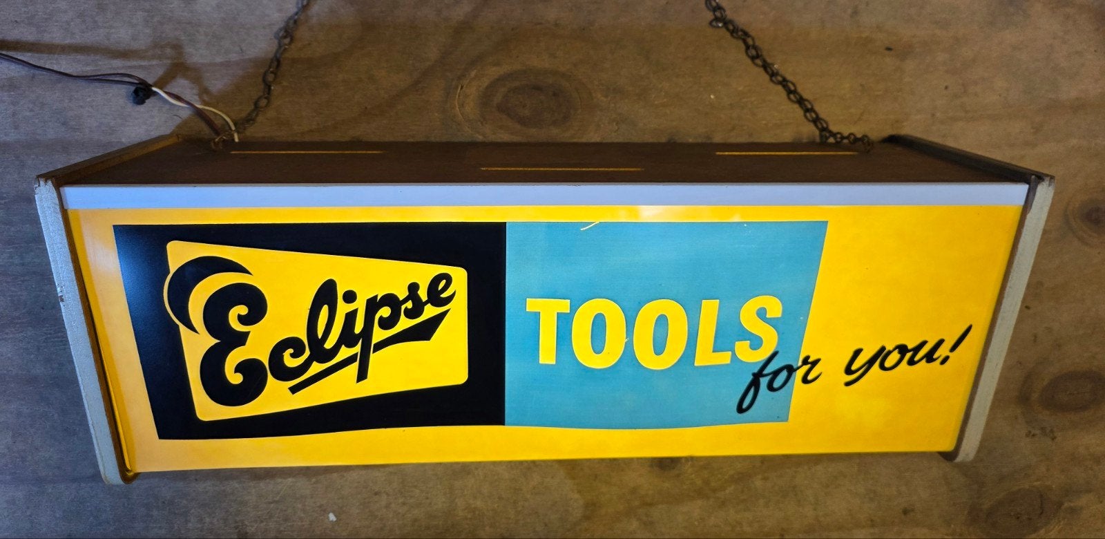 Vintage Eclipse "Tools for you!" Reclame lichtbak 70's, Verzamelen, Merken en Reclamevoorwerpen, Ophalen of Verzenden, Gebruikt
