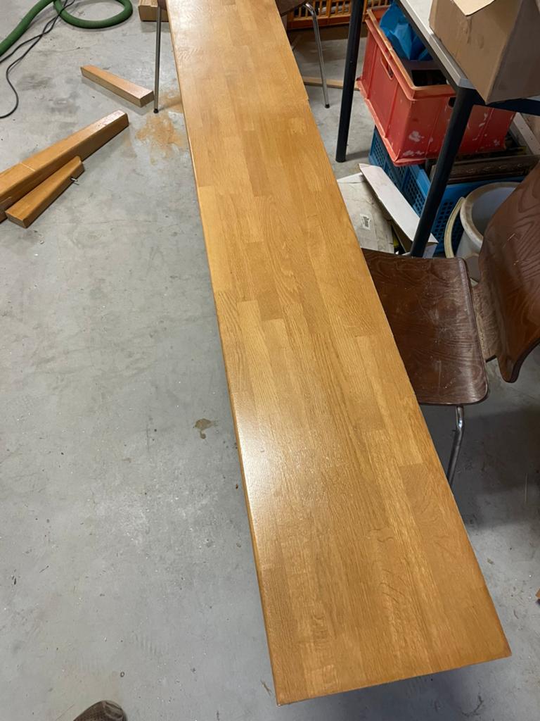 Werkblad eiken 213x33 cm en 118x33 cm dikte 38mm, Doe-het-zelf en Verbouw, Ophalen, Gebruikt, 25 tot 50 mm, Eiken
