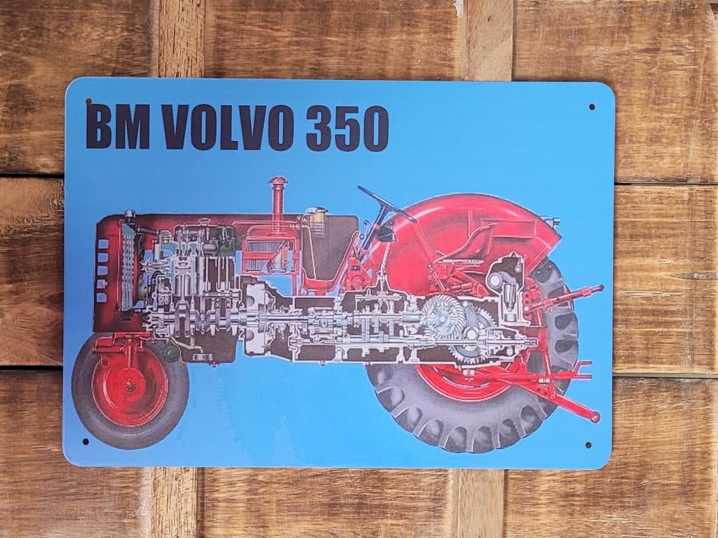 BM Volvo 350 tractor reclamebord van metaal wandbord deco, Ophalen of Verzenden, Nieuw, Auto's