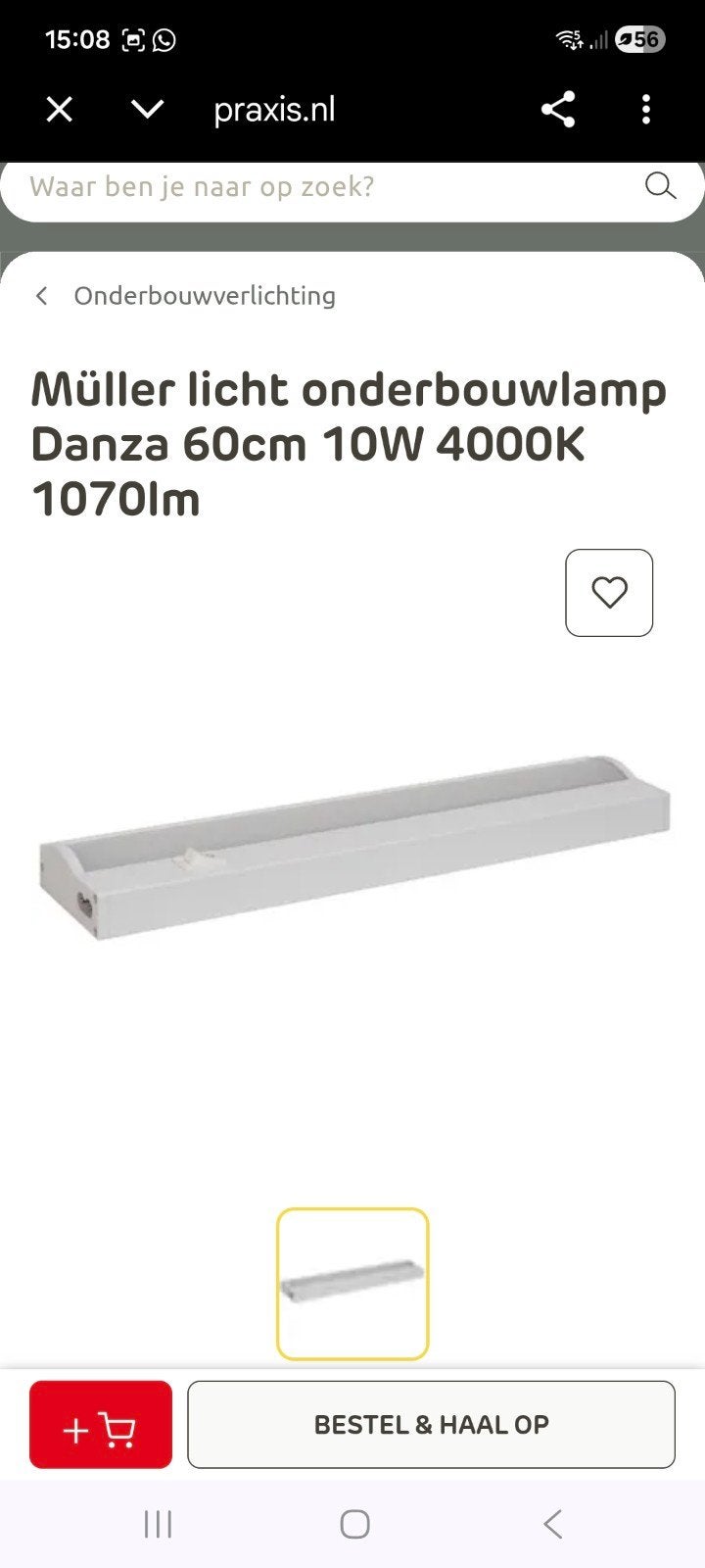 Müller Licht LED Onderbouwlamp Danza 60cm 10W 4000K, Wit, Overige merken, Kunststof, Nieuw