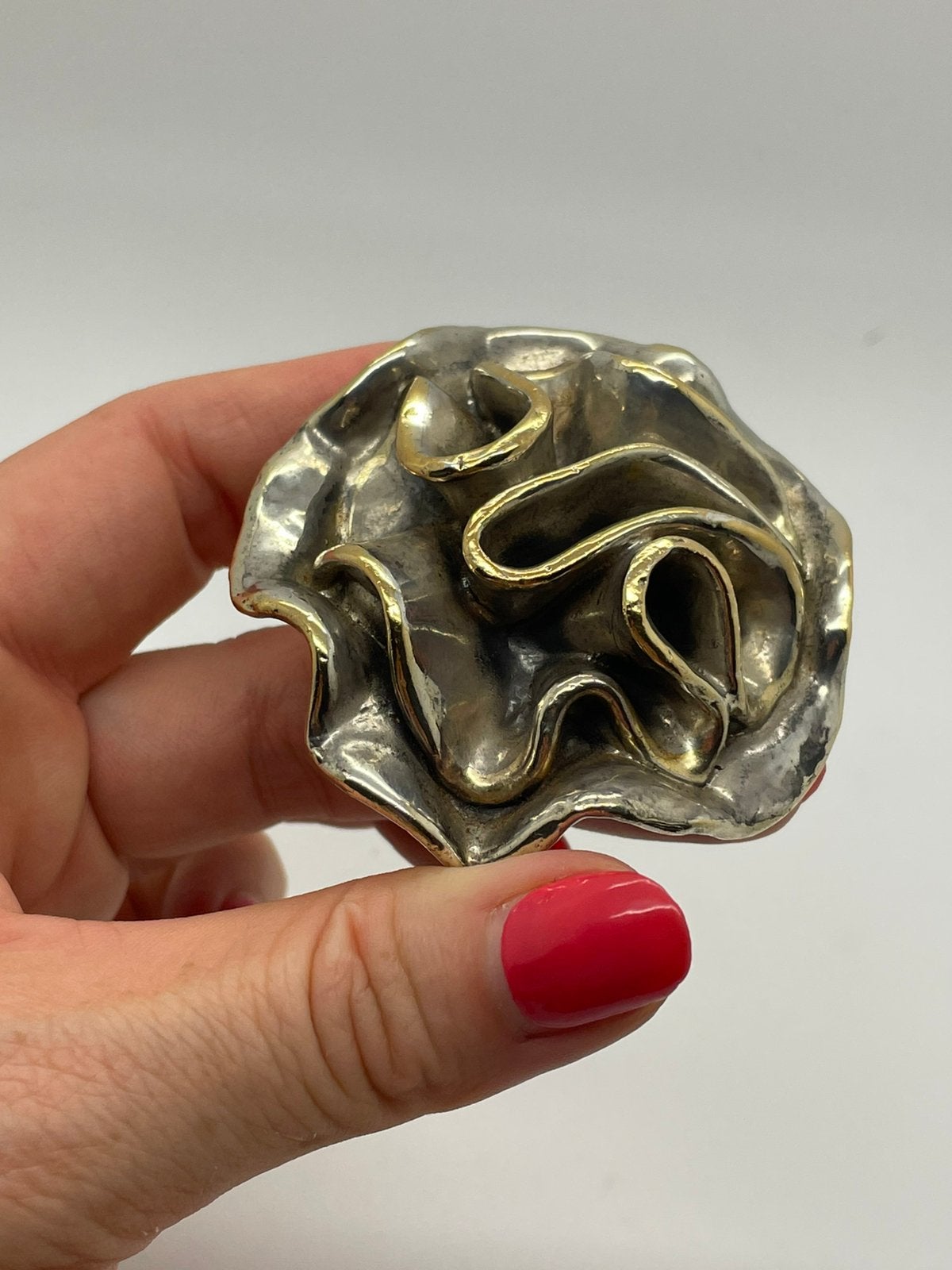 F714 Prachtige zilveren broche modernist roos, Sieraden, Tassen en Uiterlijk, Broches, 4 tot 7 cm, Ophalen of Verzenden, X, Zilver