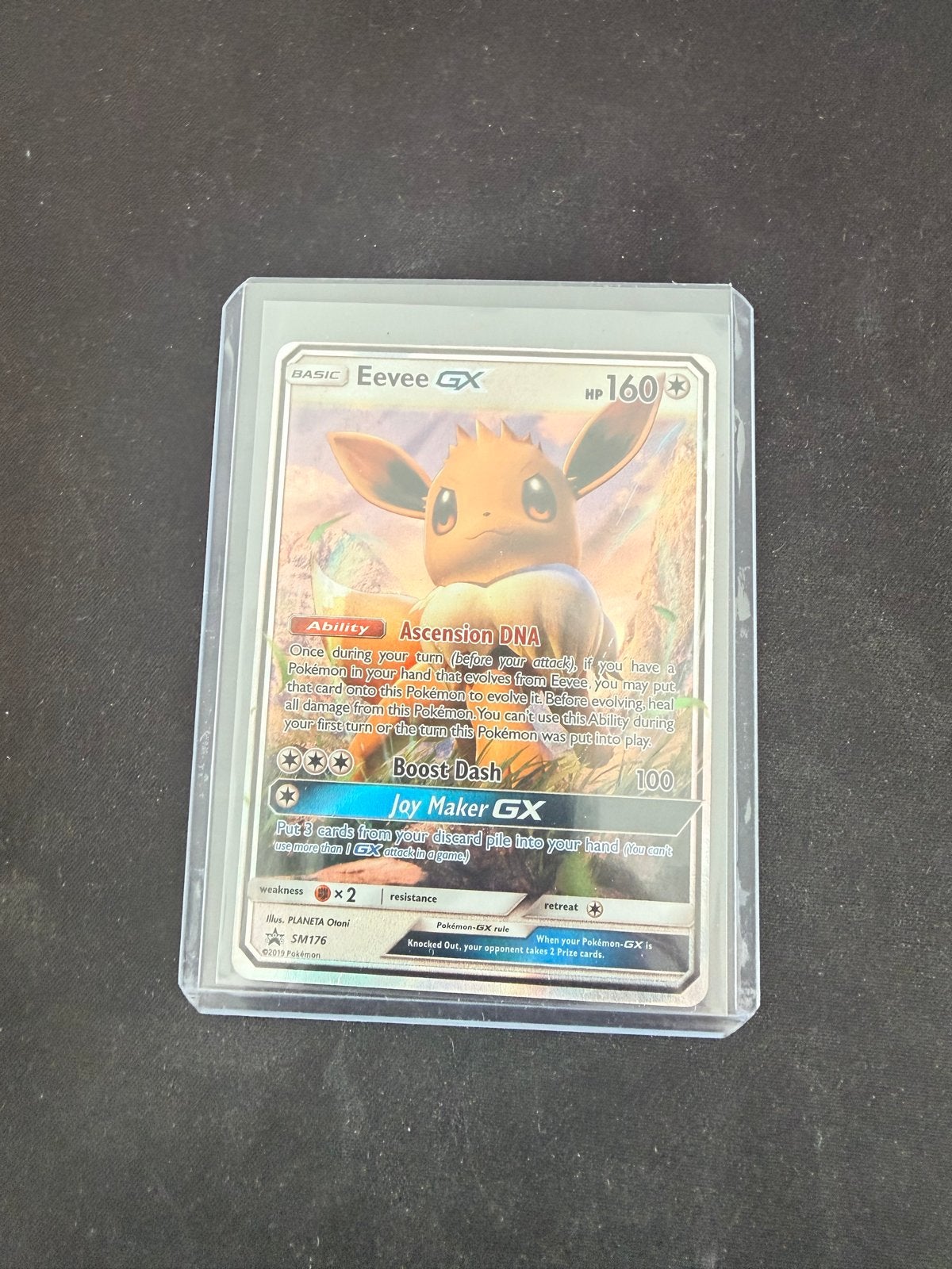Eevee GX SM176 Promo Pokémon Kaart, Ophalen of Verzenden, Zo goed als nieuw, Losse kaart