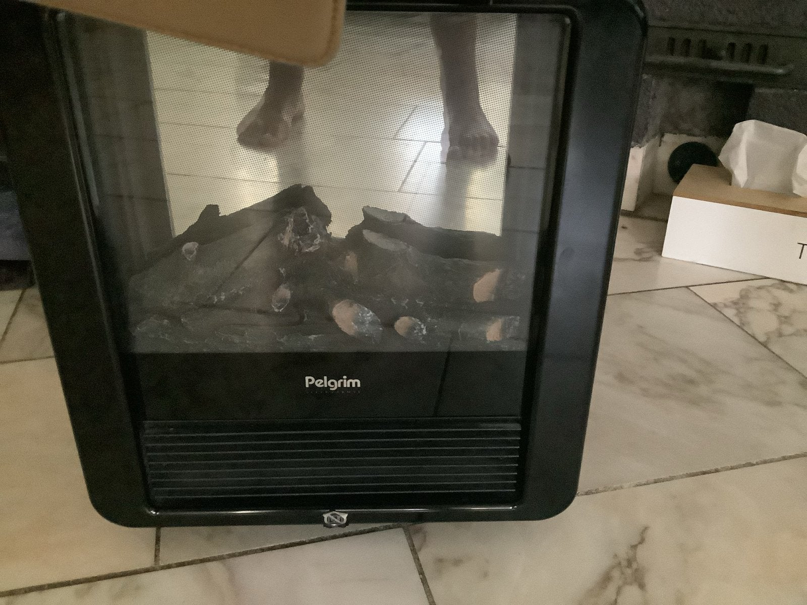 Pelgrim Elektrische Sfeerhaard met Verwarming - Compact, Ophalen of Verzenden, Gebruikt, Vrijstaande haard, Elektrische haard