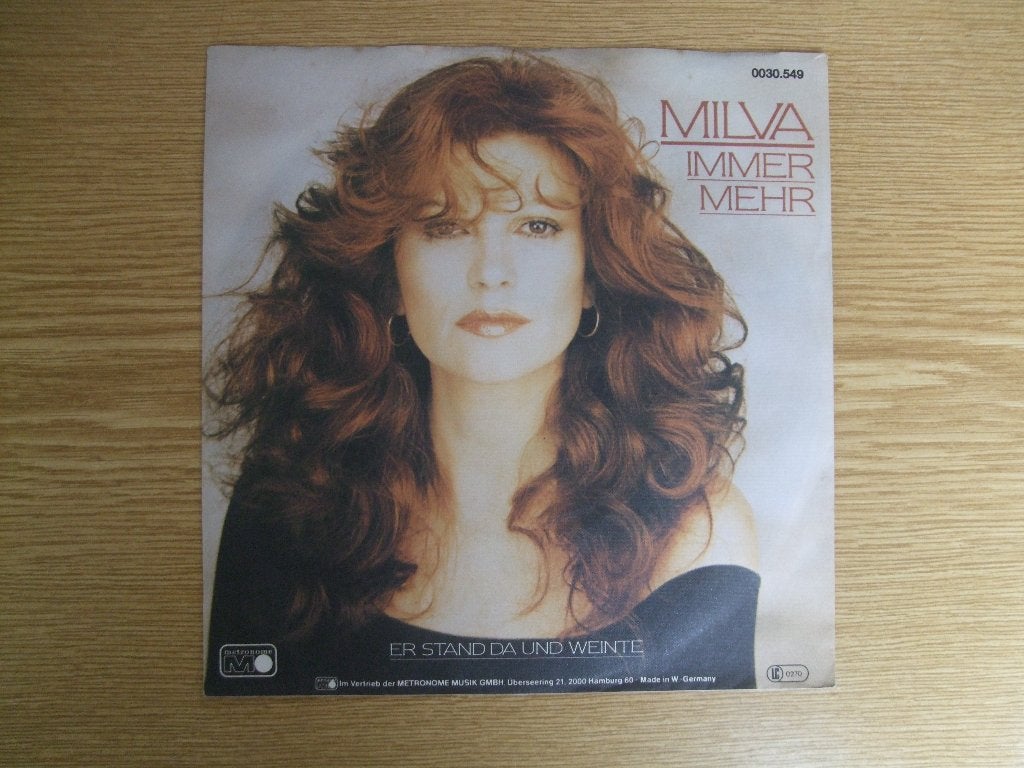 MILVA     IMMER MEHR / ER STAND DA UND WEINTE, 7 inch, Ophalen of Verzenden, Zo goed als nieuw, Pop