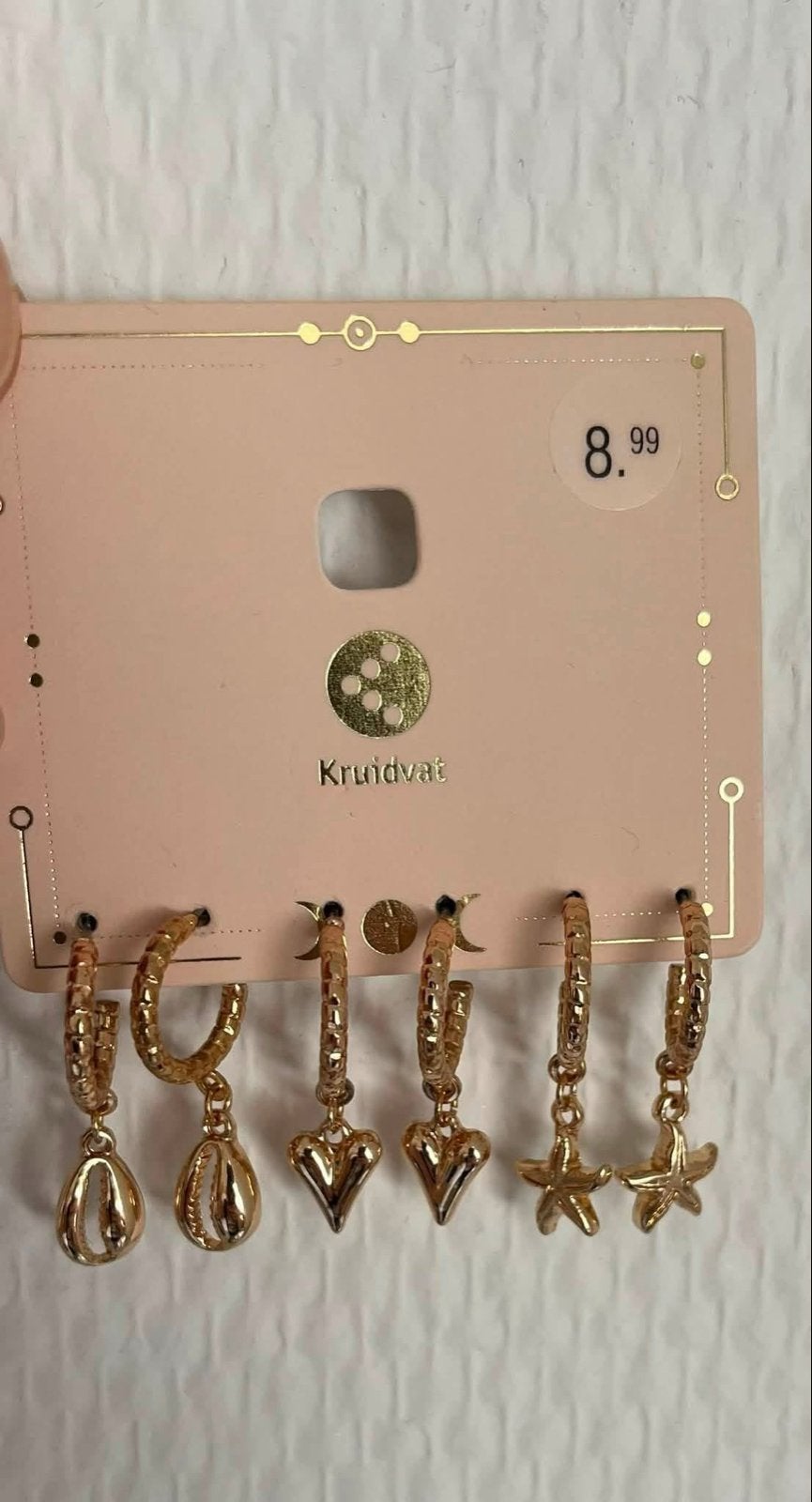 Nieuwe Kruidvat oorbellen set met kaartje, Overige materialen, Hangers, Nieuw, Ophalen of Verzenden