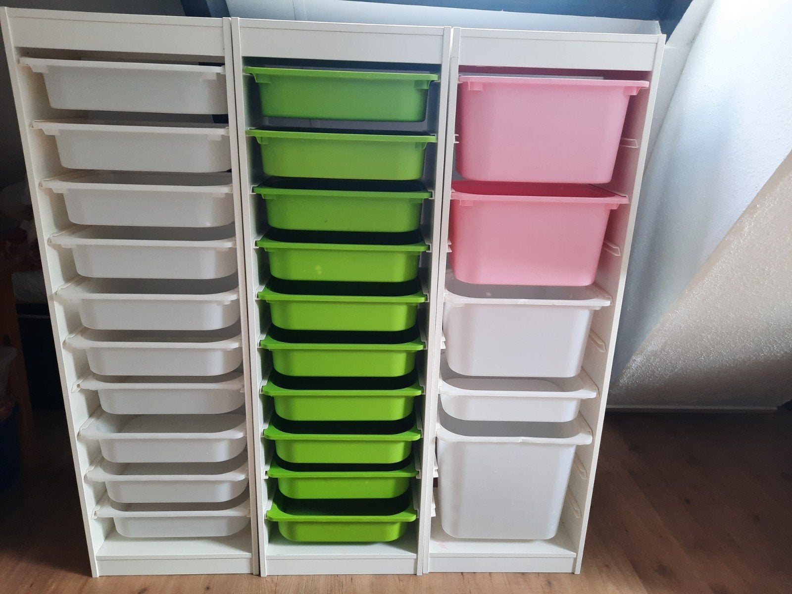 3x IKEA Trofast kasten met bakken - Opbergsysteem, Ophalen of Verzenden, Gebruikt