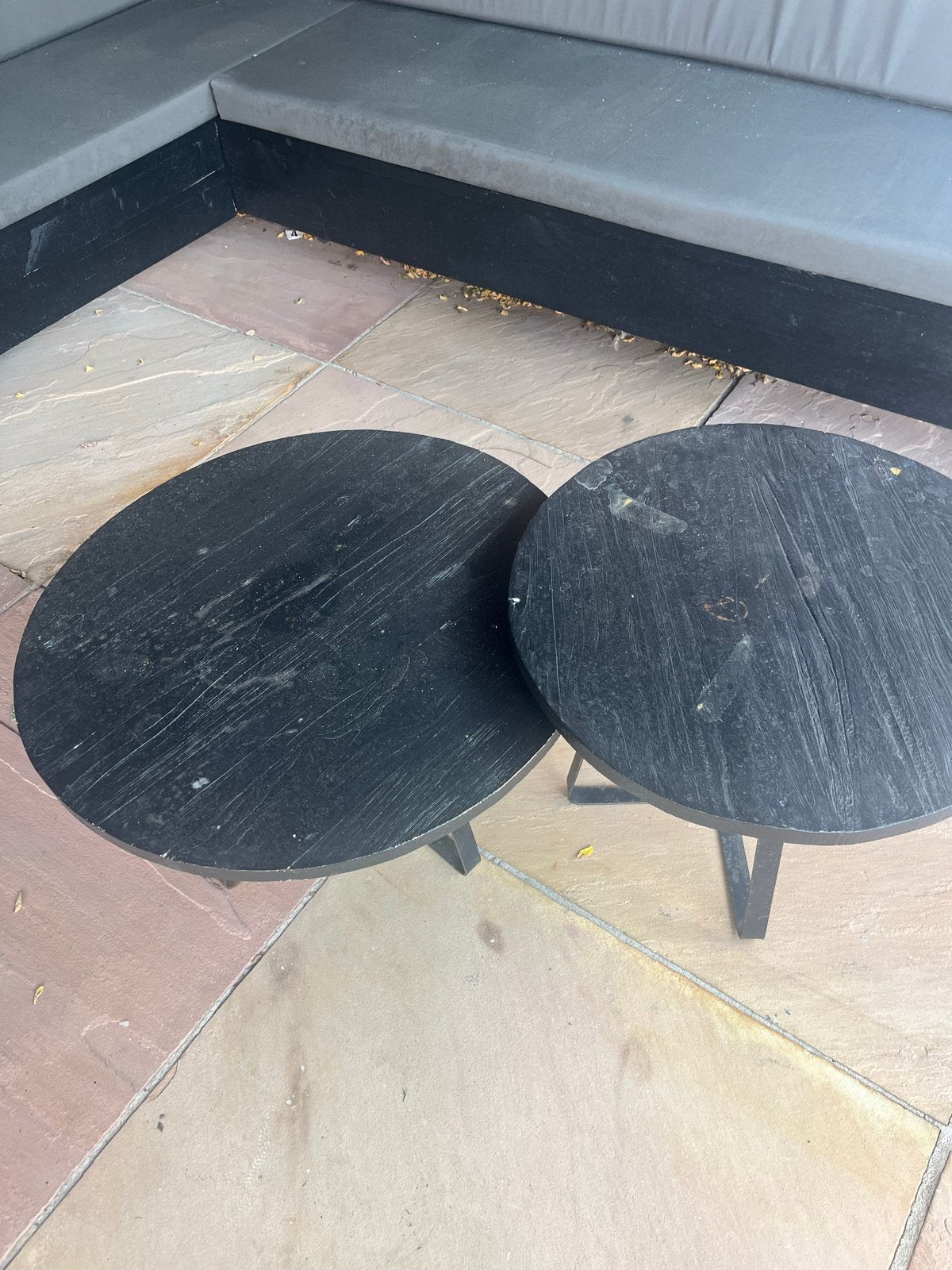 T.E.A.B Salontafels (2 stuks) - Gebruikt, opknapper, Ophalen, Gebruikt, Rond, Metaal