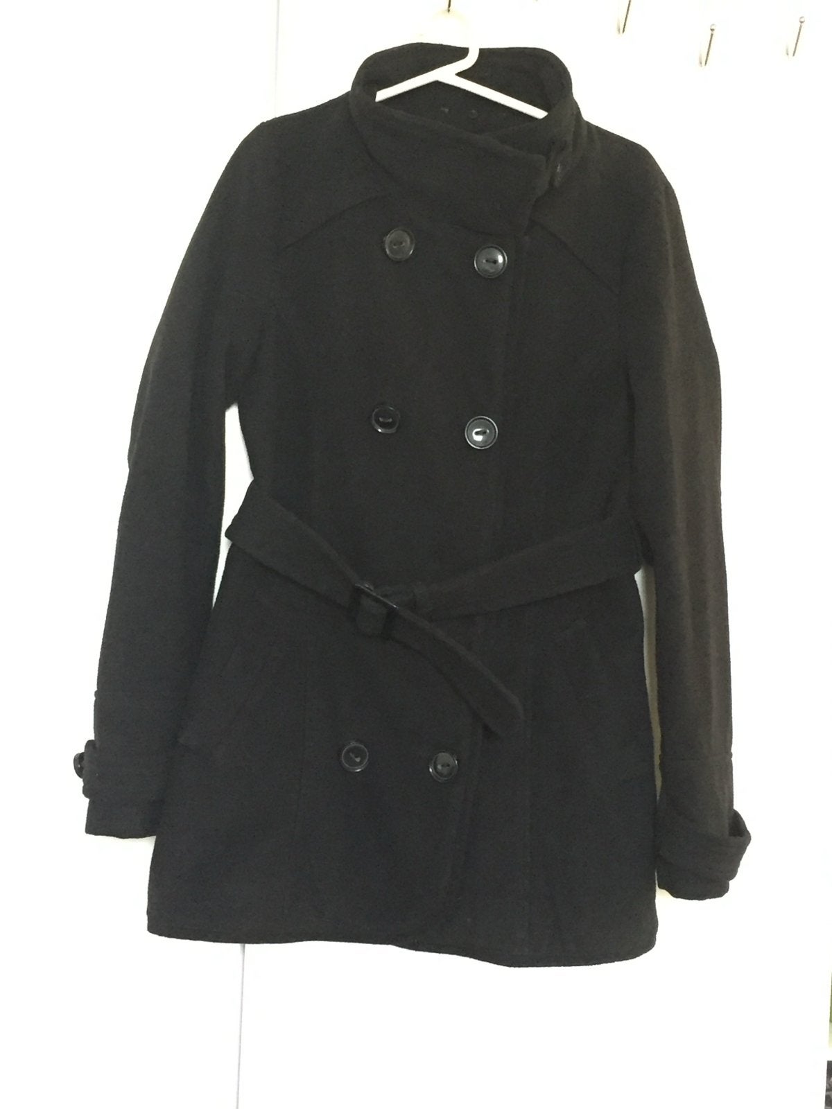 Zwarte Coolcat winterjas met ceintuur - Maat S, Kleding | Dames, Ophalen of Verzenden, Zo goed als nieuw, Maat 36 (S), Zwart