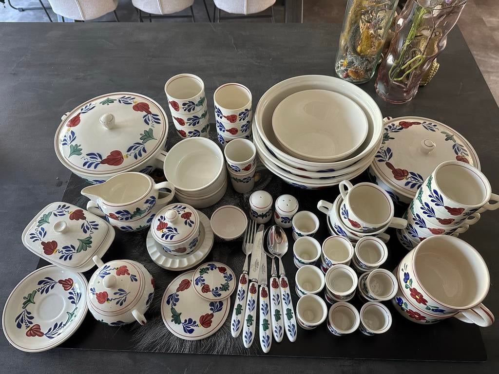 Boerenbont servies - Uitgebreide set voor dagelijks gebruik, Ophalen