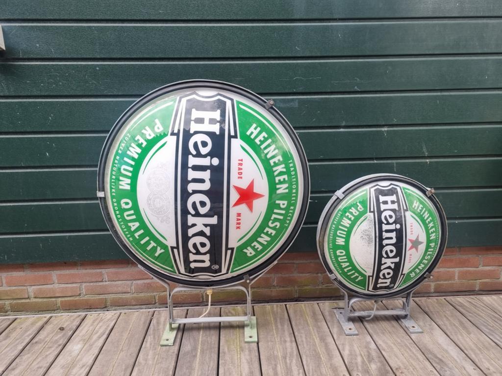 Vintage Heineken Lichtbakken - Set van 2, Verzamelen, Merken en Reclamevoorwerpen, Ophalen of Verzenden, Gebruikt, Lichtbak of (neon) lamp