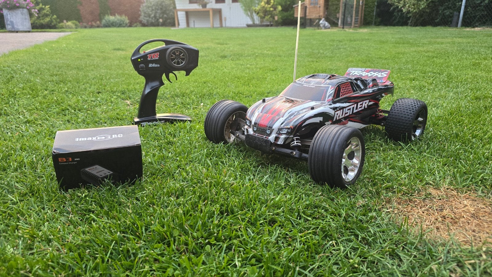 Traxxas Rustler 2wd Brushless snelle auto met lipo compleet!, Ophalen of Verzenden, Auto offroad