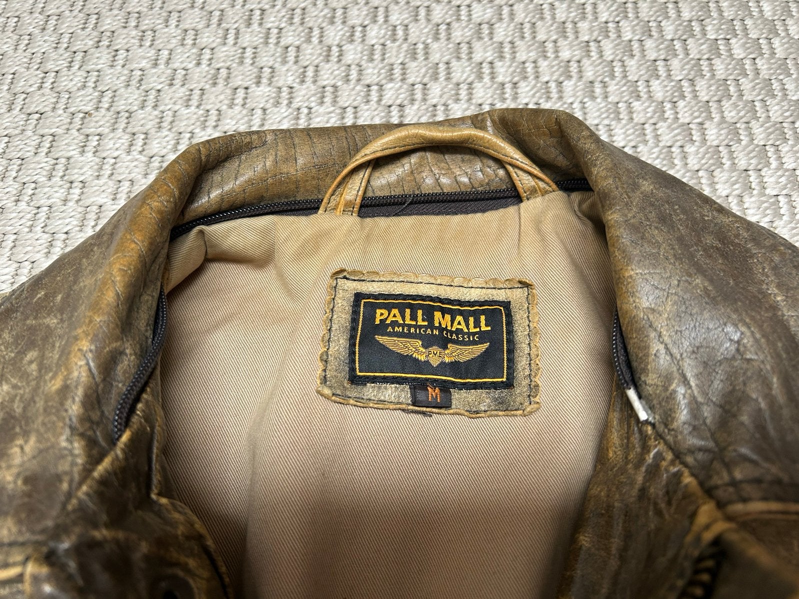 Pall Mall American Classic Leren Jas Maat M, Ophalen of Verzenden, Gedragen, Maat 48/50 (M), Bruin