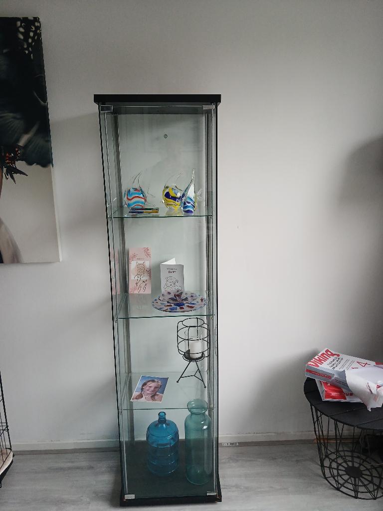 vitrinekast, Huis en Inrichting, Kasten | Vitrinekasten, Minder dan 50 cm, Ophalen of Verzenden, Glas, 150 tot 200 cm
