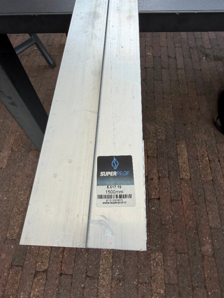 Super Prof wandrij aluminium h-profiel L = 1500mm, Ophalen, Gebruikt, Overige typen, Overige merken