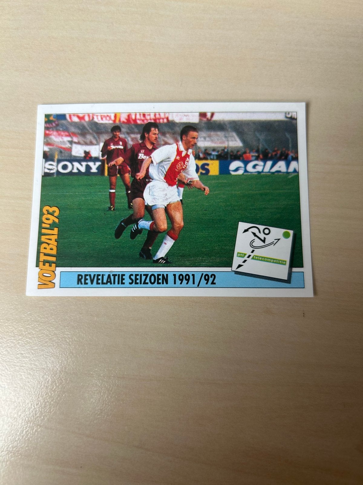 Panini Voetbal '93 Plaatje - Revelatie Seizoen 1991/92, Ophalen of Verzenden, Zo goed als nieuw, Sticker