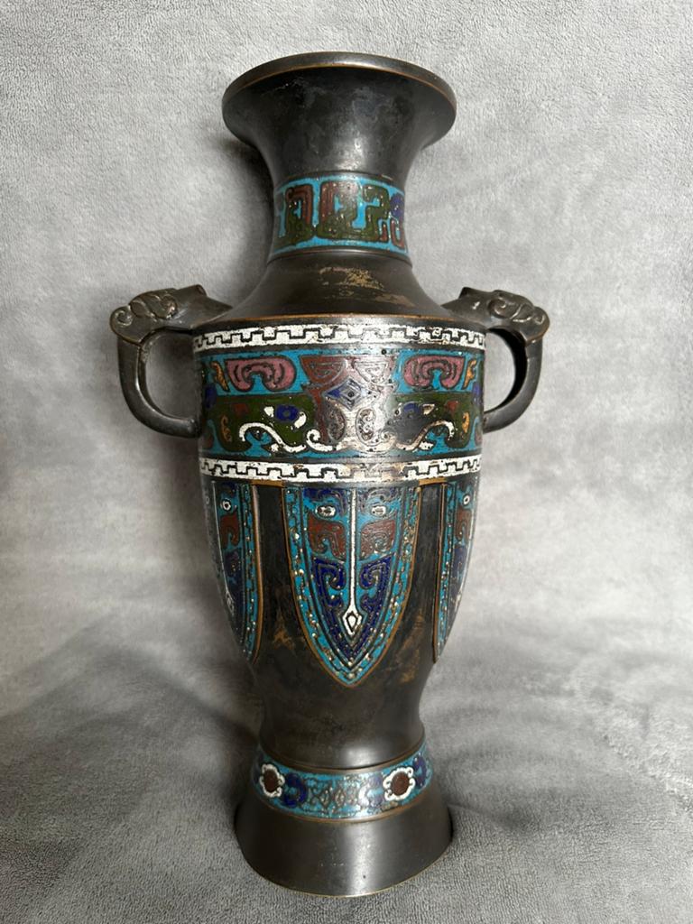 Antieke Chinese Bronze Vaas Qing Dynastie, Ophalen of Verzenden