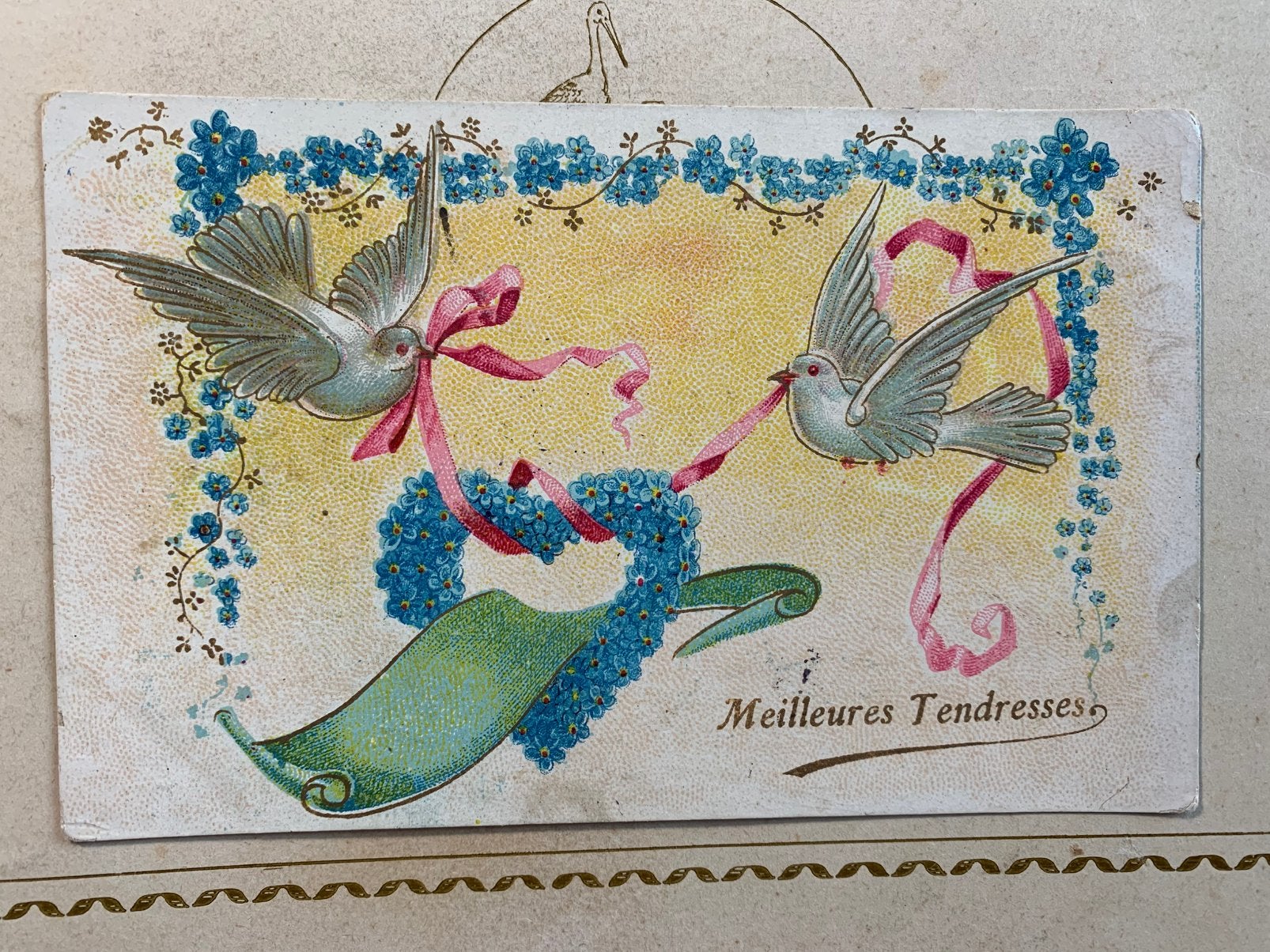 1907 Duifjes, hart Vergeet-mij-Nietjes (RR), Ophalen of Verzenden, Voor 1920, Gelopen, Natuur