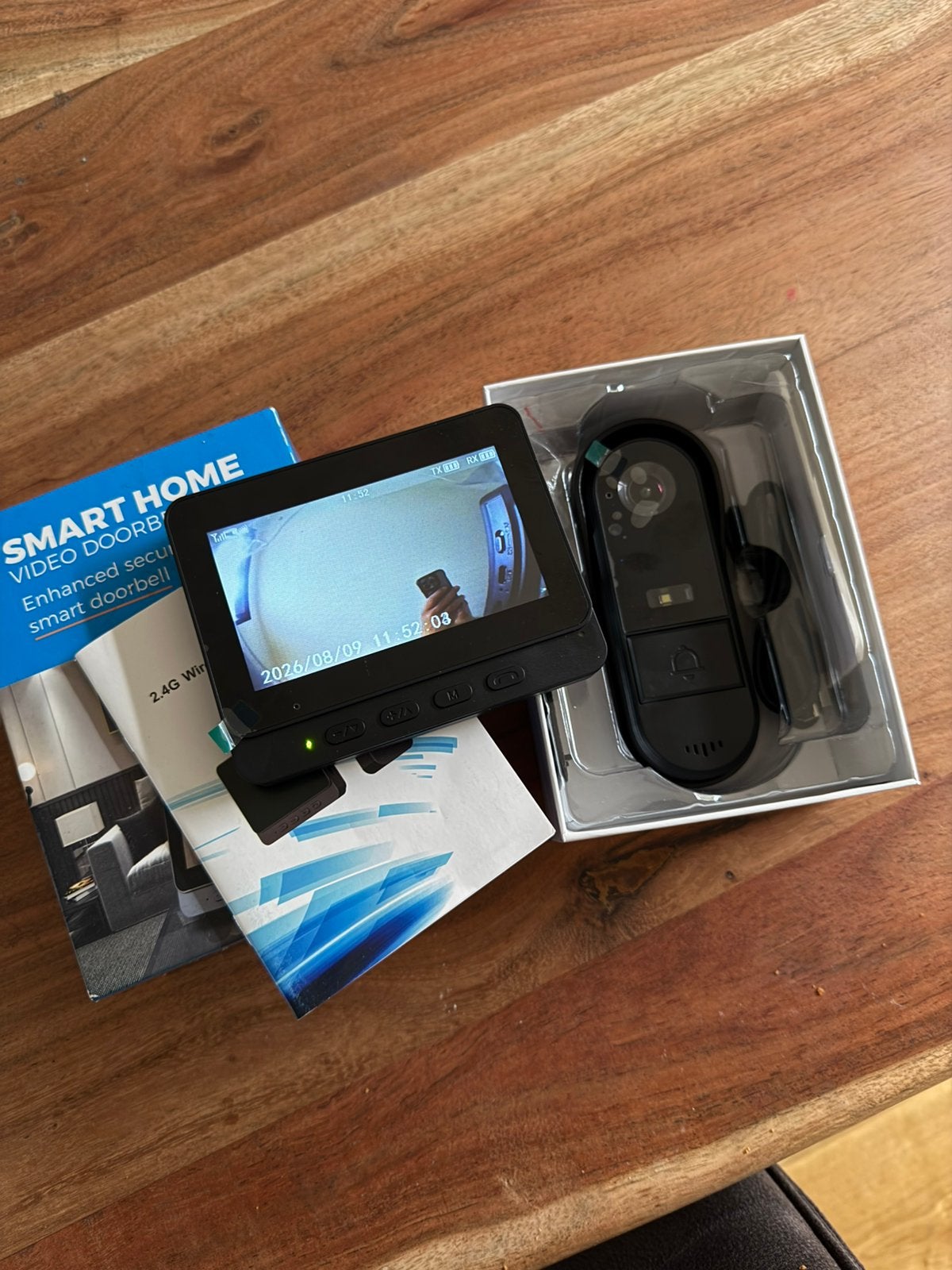 Nieuwe Smart Home Video Deurbel met scherm, Ophalen of Verzenden, Bewegingsdetectiesensor, Nieuw, Draadloos