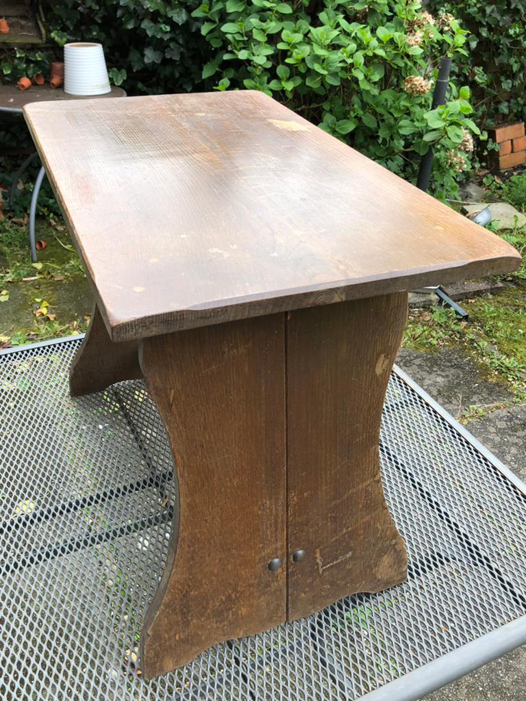 Rustieke houten klooster bijzettafel, Ophalen