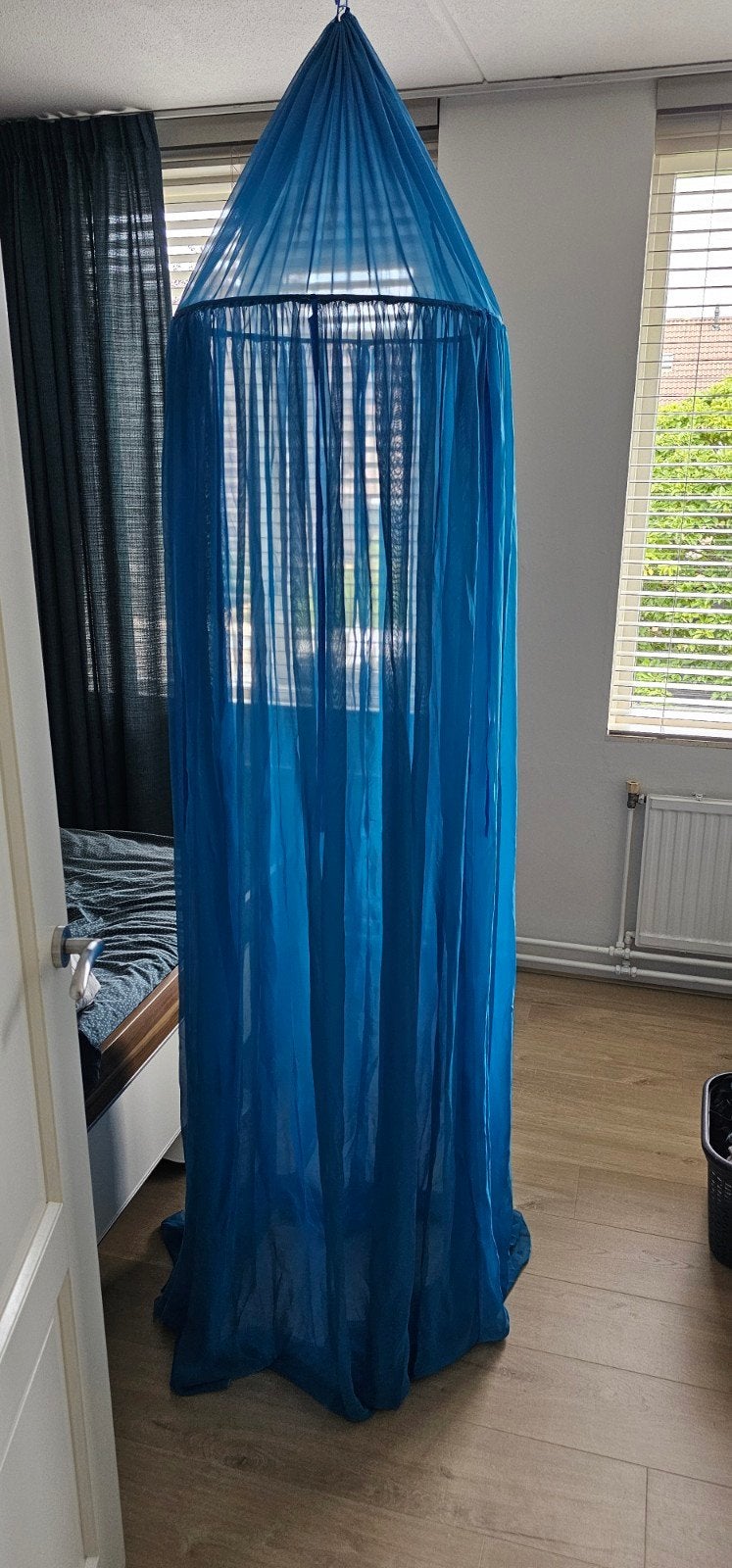Helderblauwe bedhemel/klamboe voor een kinderslaapkamer, Ophalen, Zo goed als nieuw, 180 cm of meer, 70 tot 85 cm