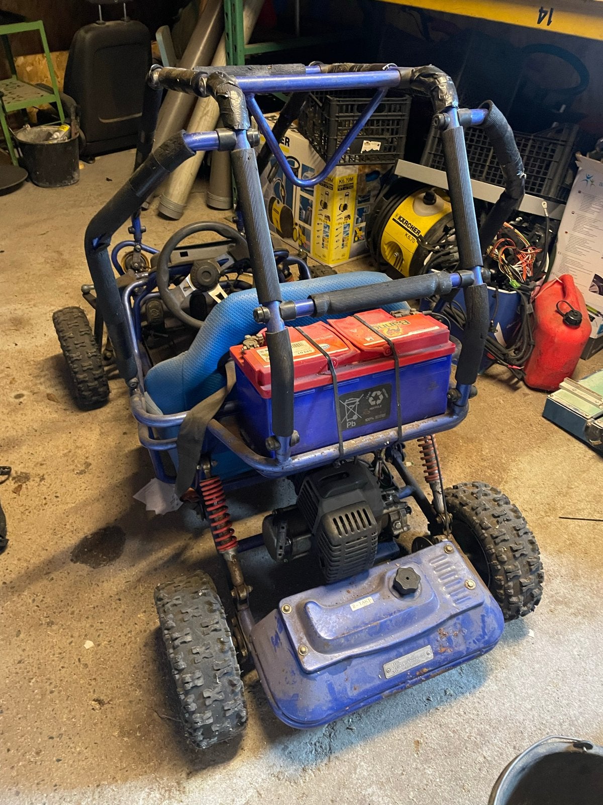 Stoere Go-Kart met 2-takt motor - Klaar voor plezier!, Ophalen of Verzenden, Gebruikt, Schijfrem, Overige typen