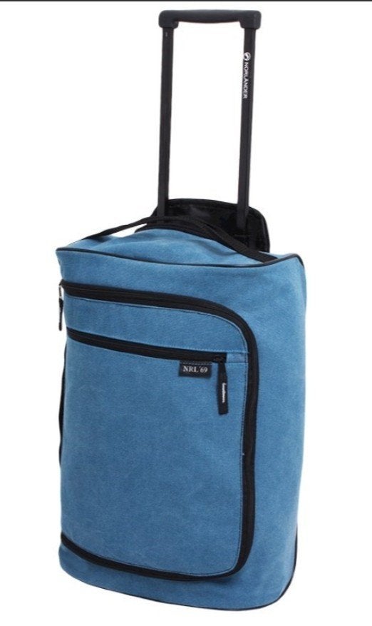 Trolleytas met uitschuifbaar hengsel. 50 x 32 cm, Wieltjes, 30 cm of meer, Blauw, Ophalen of Verzenden