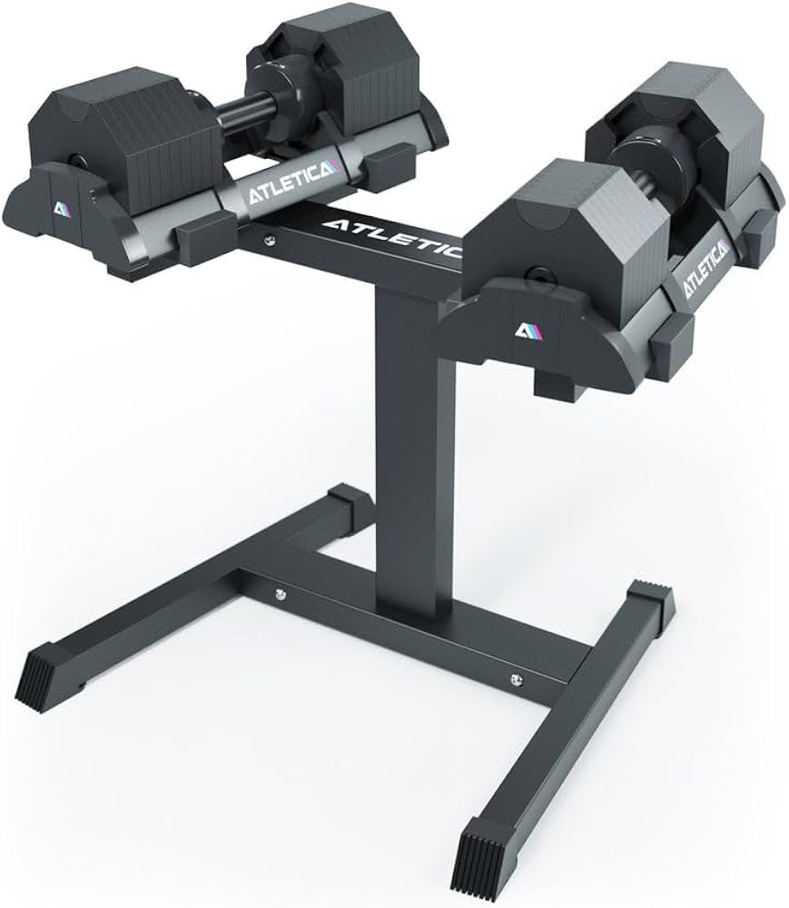 Foto 2 van Atletica Verstelbare Dumbbells 40 kg met Statief