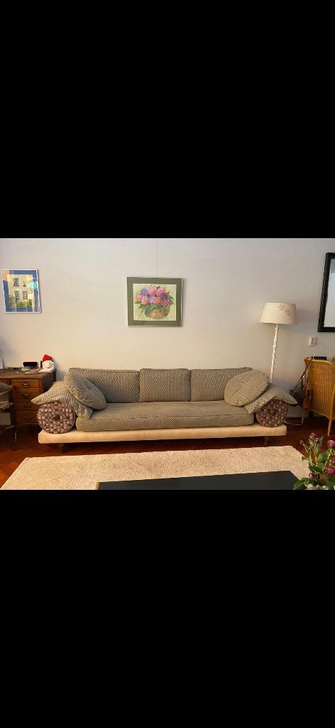 Bankstel 3zit en fauteuil +hocker, Ophalen, Klassiek, Stof, Zo goed als nieuw