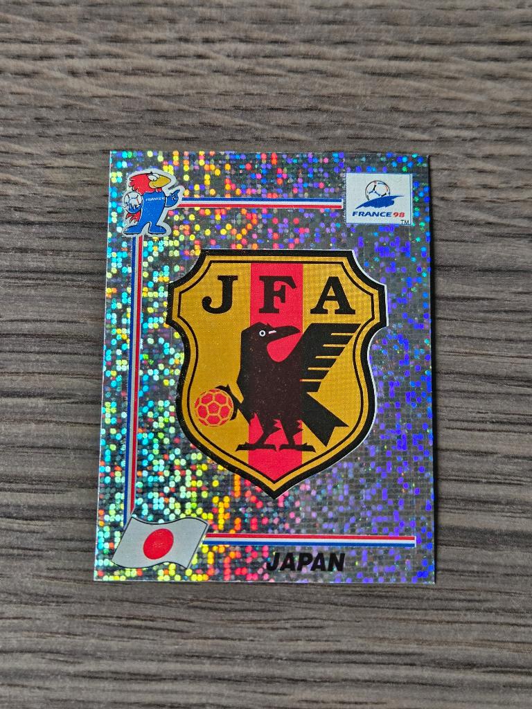 Panini World Cup Frankrijk 1998 embleem Japan, Ophalen of Verzenden, Zo goed als nieuw, Buitenlandse clubs, Poster, Plaatje of Sticker
