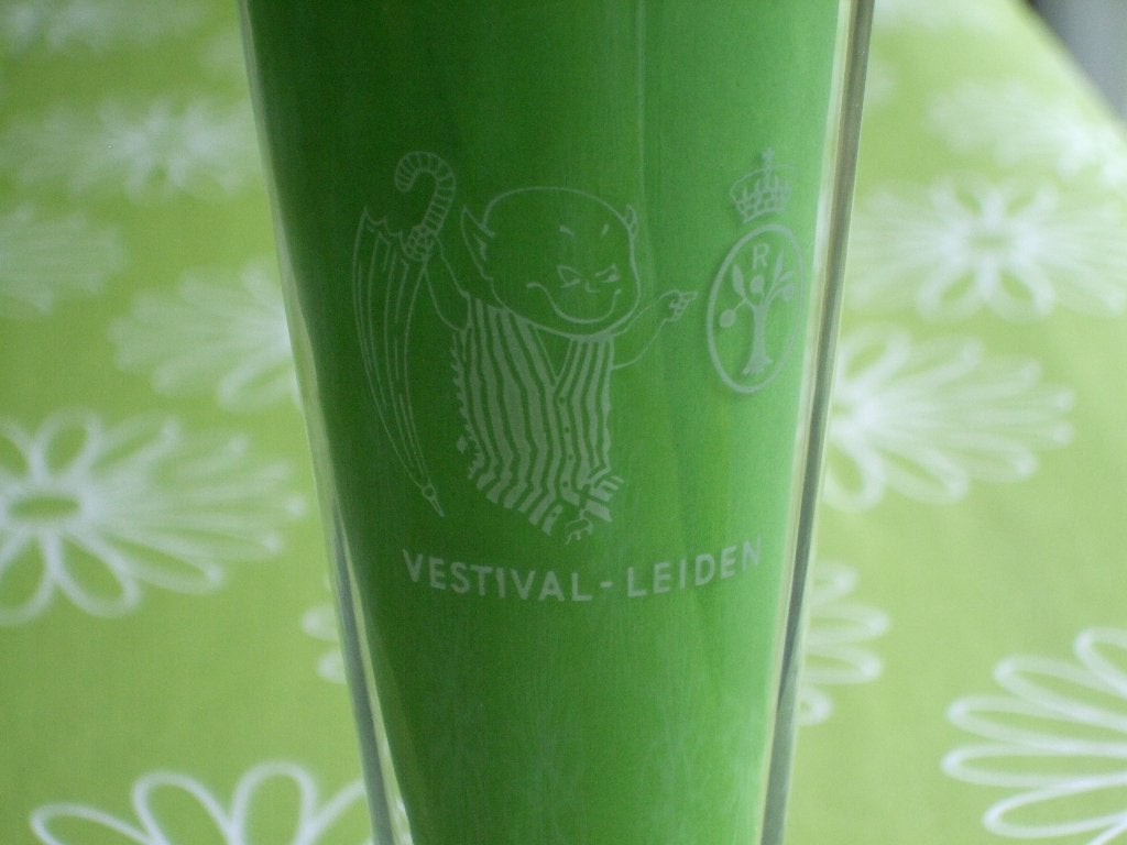 Vintage Oranjeboom glas Vestival Leiden, Ophalen of Verzenden, Zo goed als nieuw, Glas of Glazen, Oranjeboom
