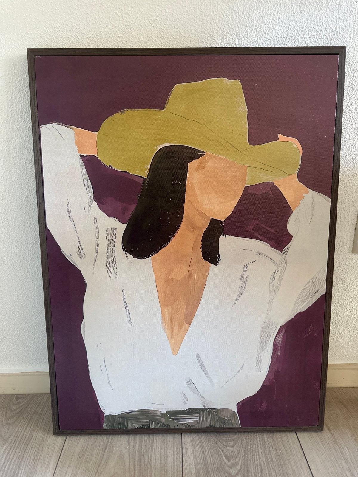 Modern Schilderij Vrouw met Hoed - Abstracte Kunst, Ophalen, Overige materialen, Ingelijst, Abstract