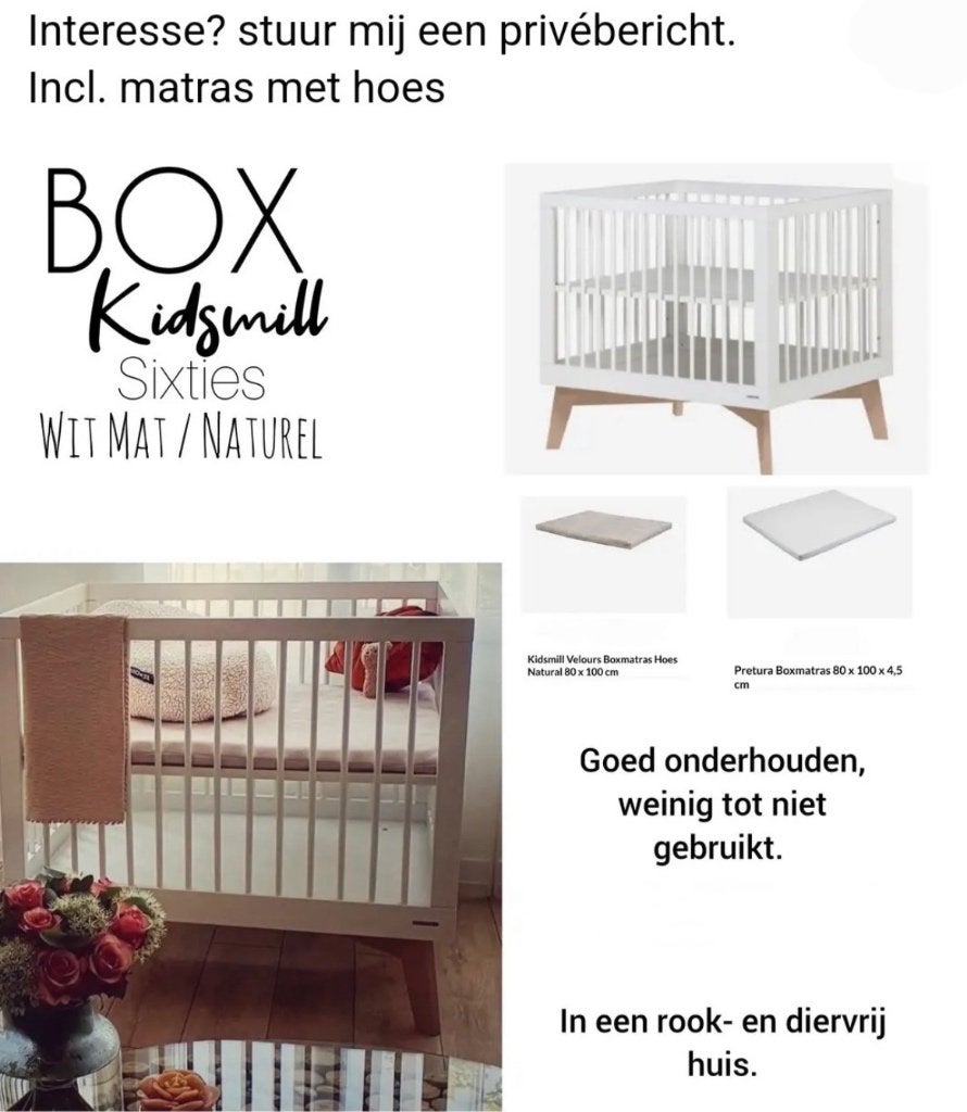Babybox, Ophalen, Zo goed als nieuw, Vierkant, In hoogte verstelbaar