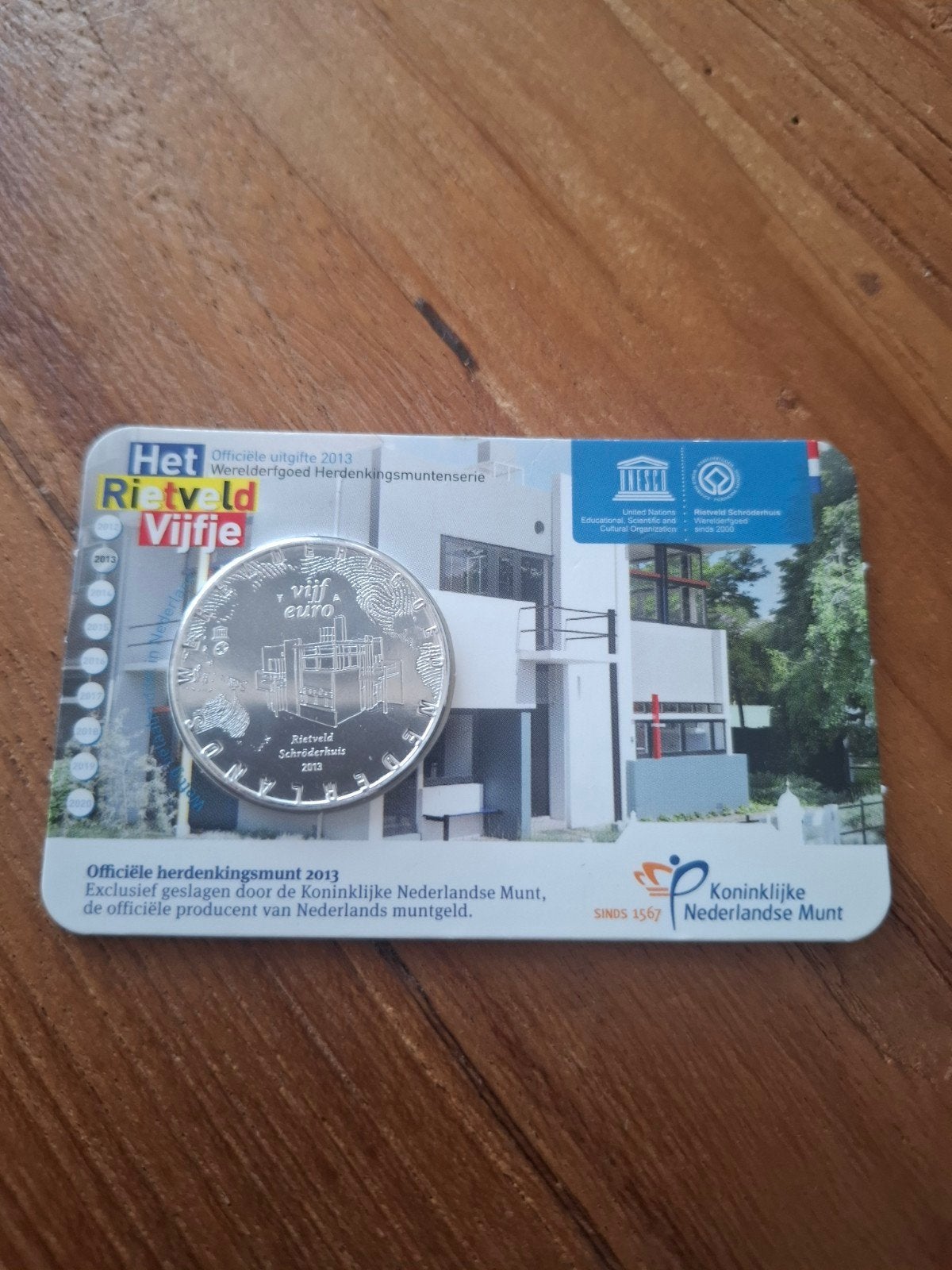 Rietveld Vijfje 2013 - Zwaar verzilverde herdenkingsmunt, Koningin Beatrix, Zilver, Euro's, Ophalen of Verzenden