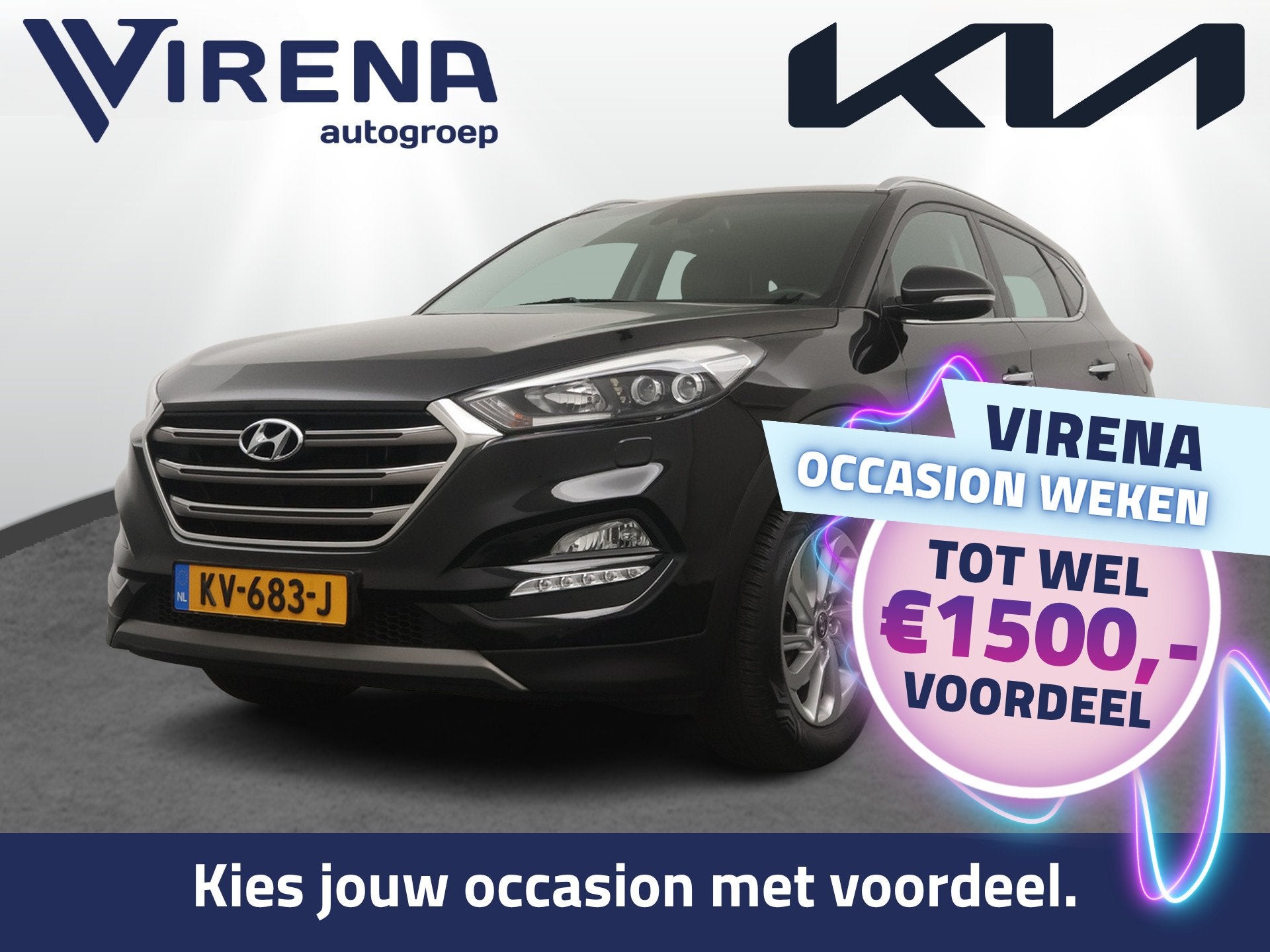 Hyundai Tucson 1.6 T-GDi Premium - Navigatie - Achteruitrijc, Auto's, Voorwielaandrijving, Gebruikt, 4 cilinders, Zwart