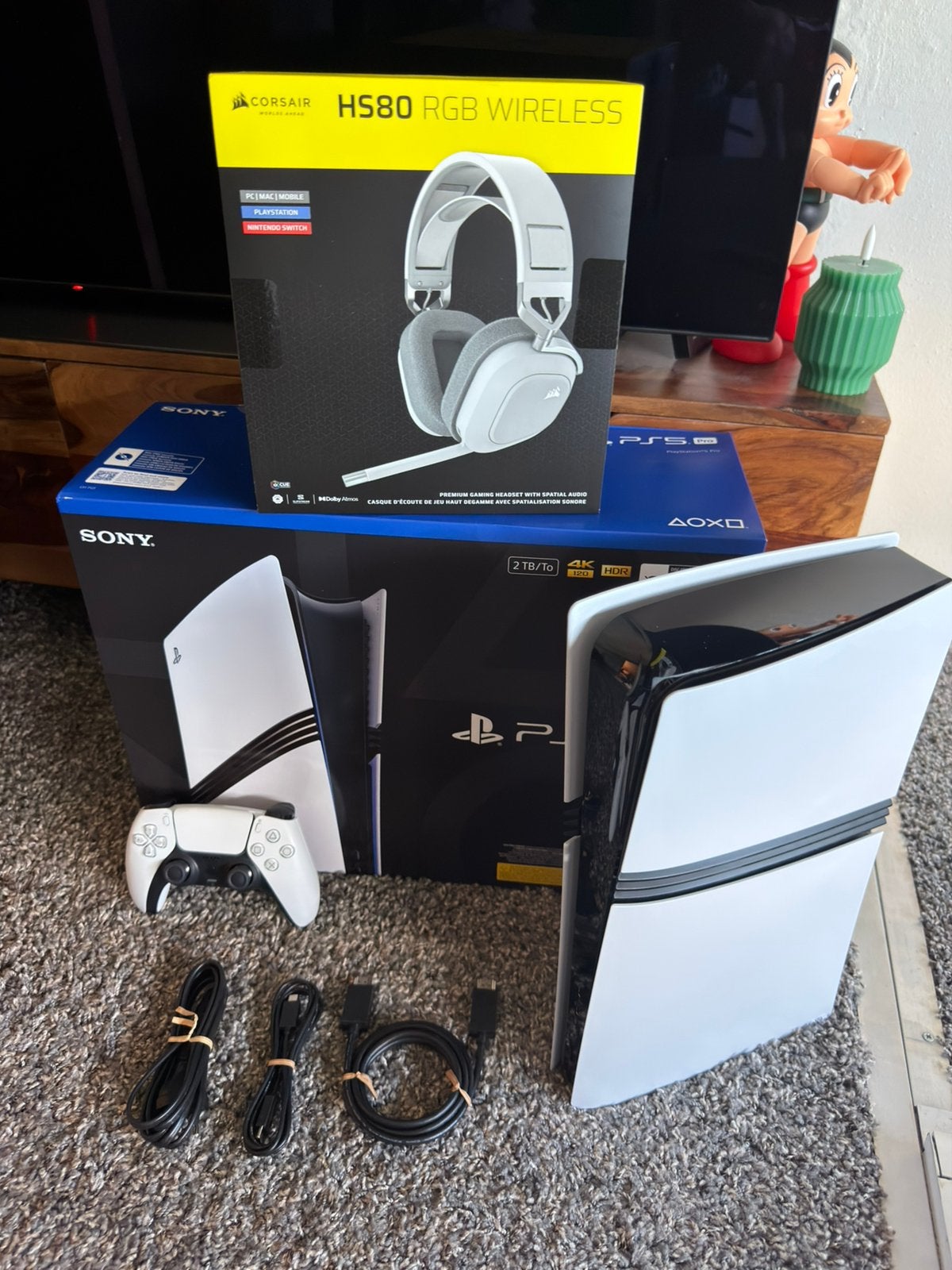Sony PlayStation 5 Pro pakket + Corsair HS80 headset, Ophalen of Verzenden, Zo goed als nieuw