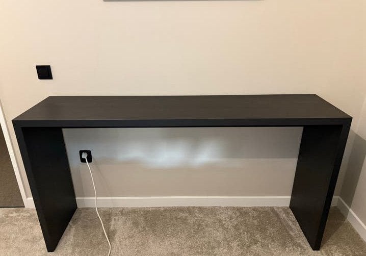 Moet weg! Hoofdbord & Sidetable - Zwart Houtlook Fineer, Ophalen, Nieuw, 150 tot 200 cm, Overige houtsoorten