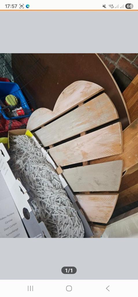 Groot houten hart - Bruiloft decoratie, Huis en Inrichting, Woonaccessoires | Overige, Hout, Gebruikt, Beige, Ophalen of Verzenden