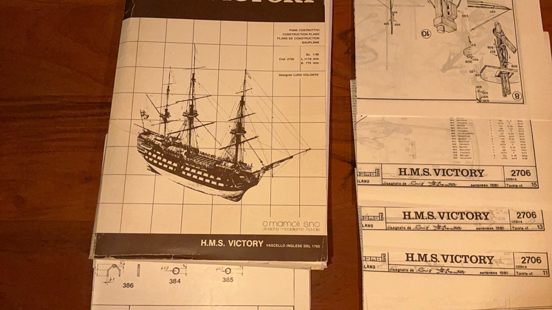 Bouwtekeningen van de Victory Mamoli, Hobby en Vrije tijd, Modelbouw | Boten en Schepen, Ophalen of Verzenden