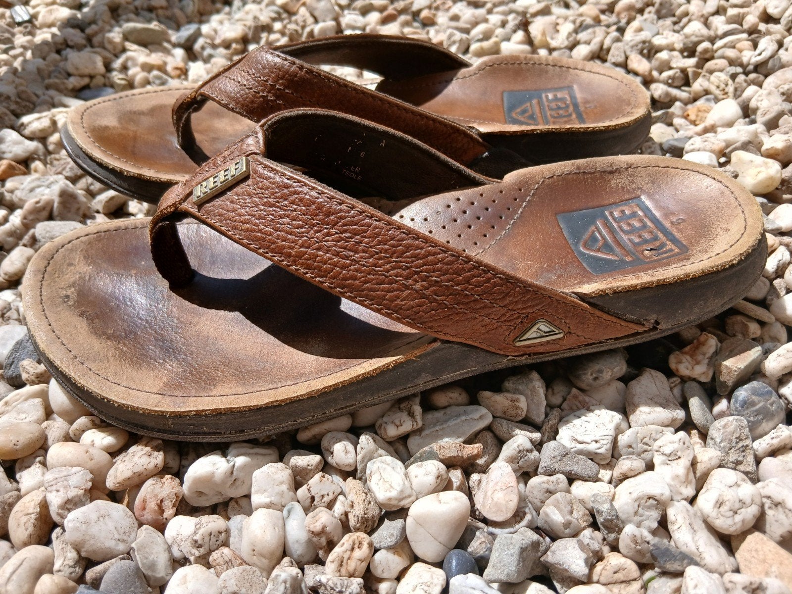 Reef leren slippers 37, Ophalen of Verzenden, Gedragen, Bruin