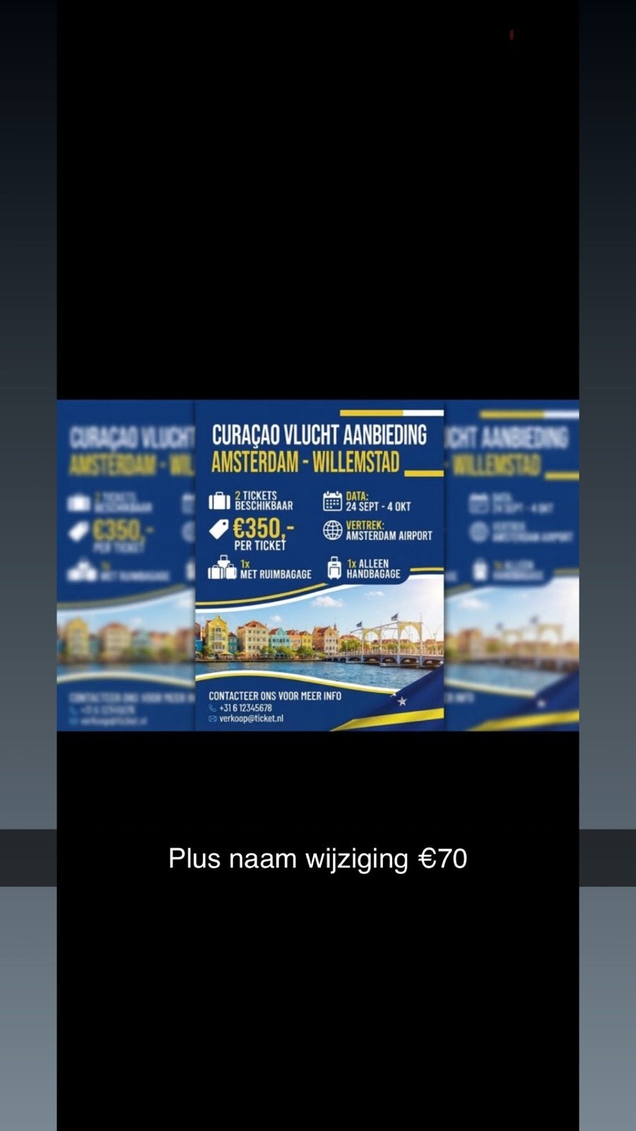 Vlucht naar cura, Tickets en Kaartjes