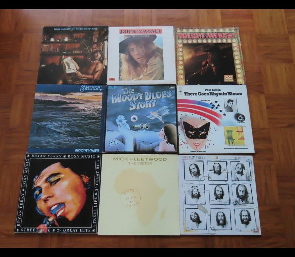 Partij van 9 LP's: Blues, Rock & Pop (J. Mayall, Santana), Cd's en Dvd's, Vinyl | Pop, Ophalen of Verzenden, Gebruikt, 12 inch
