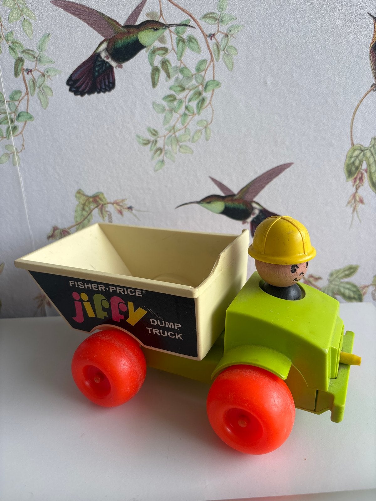 Vintage Fisher-Price Jiffy Dump Truck met figuur, Ophalen of Verzenden, Gebruikt, Auto of Voertuig