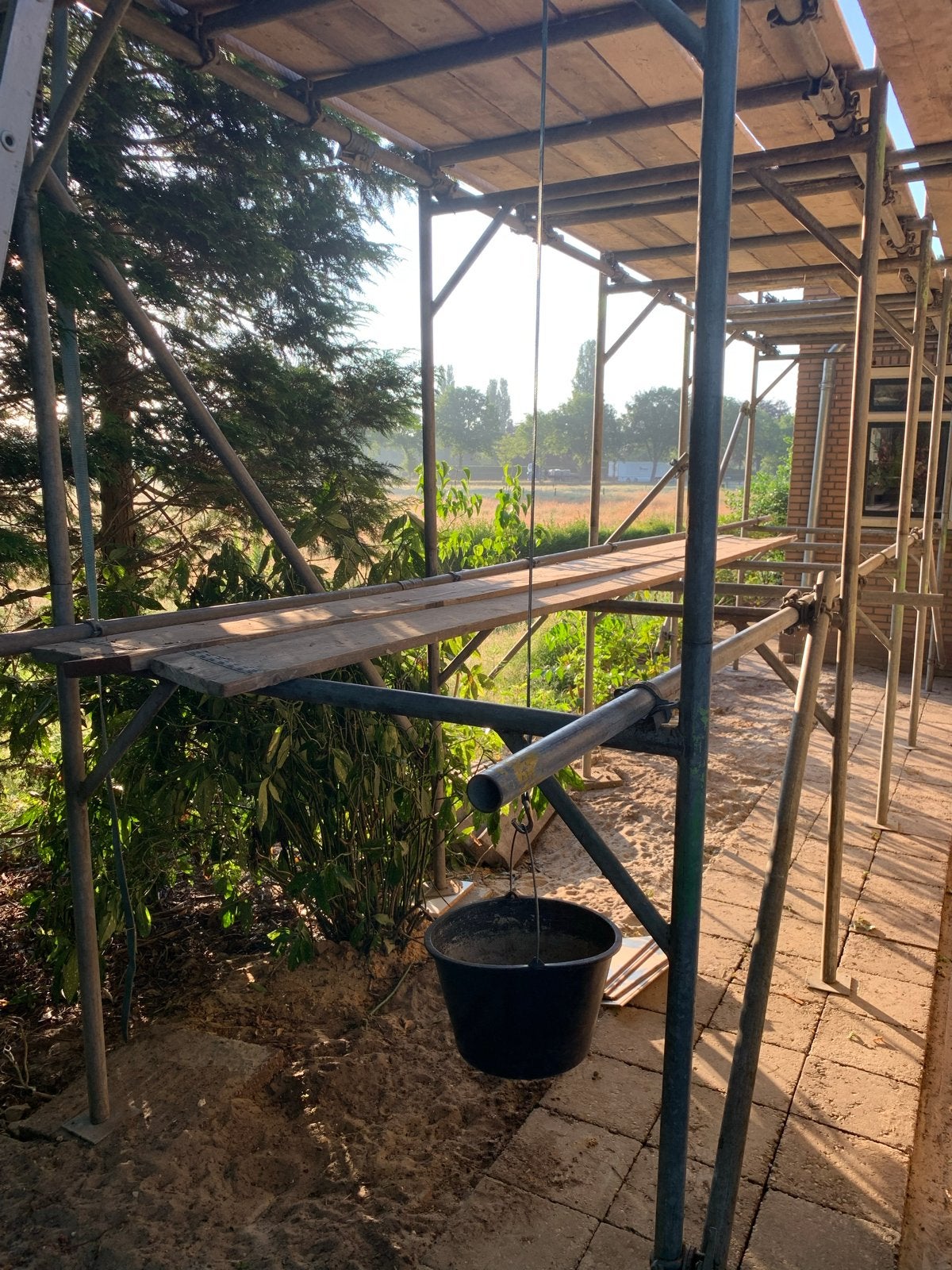 Steiger voor bouw- of renovatieprojecten, Ophalen, Gebruikt, Gevelsteiger, 5 meter of hoger
