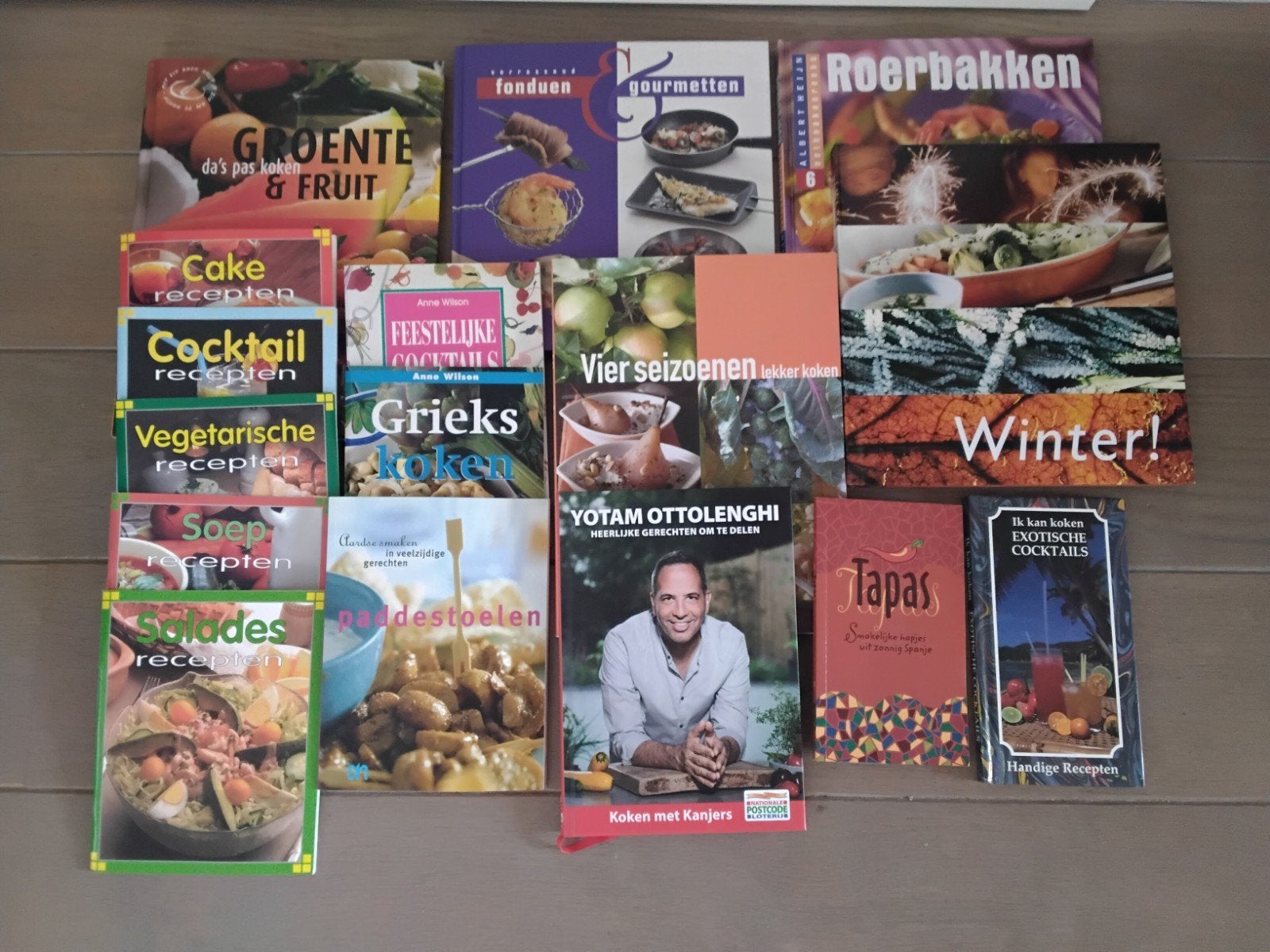 Grote collectie kookboeken (16 stuks). Gratis ophalen, Boeken, Kookboeken, Ophalen, Vegetarisch, Diverse auteurs, Tapas, Hapjes en Dim Sum