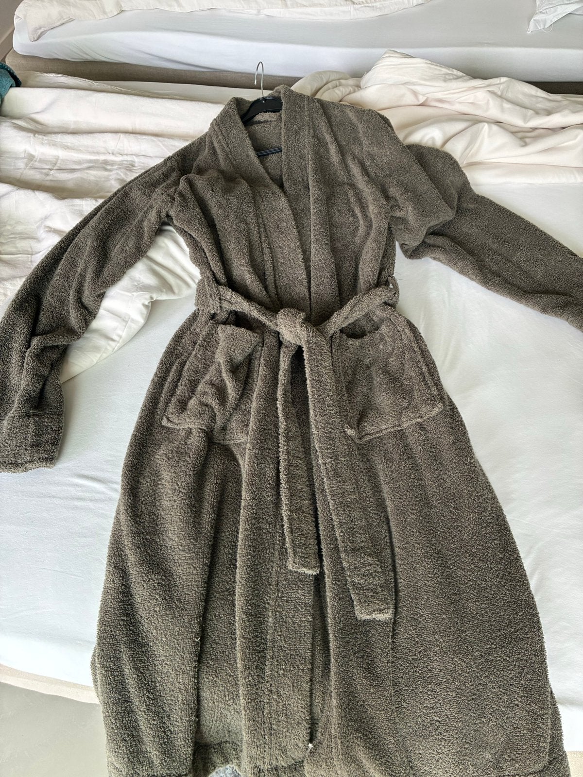 Kayori badjas taupe - 100% katoen - Maat M (label L), Ophalen of Verzenden, Gedragen