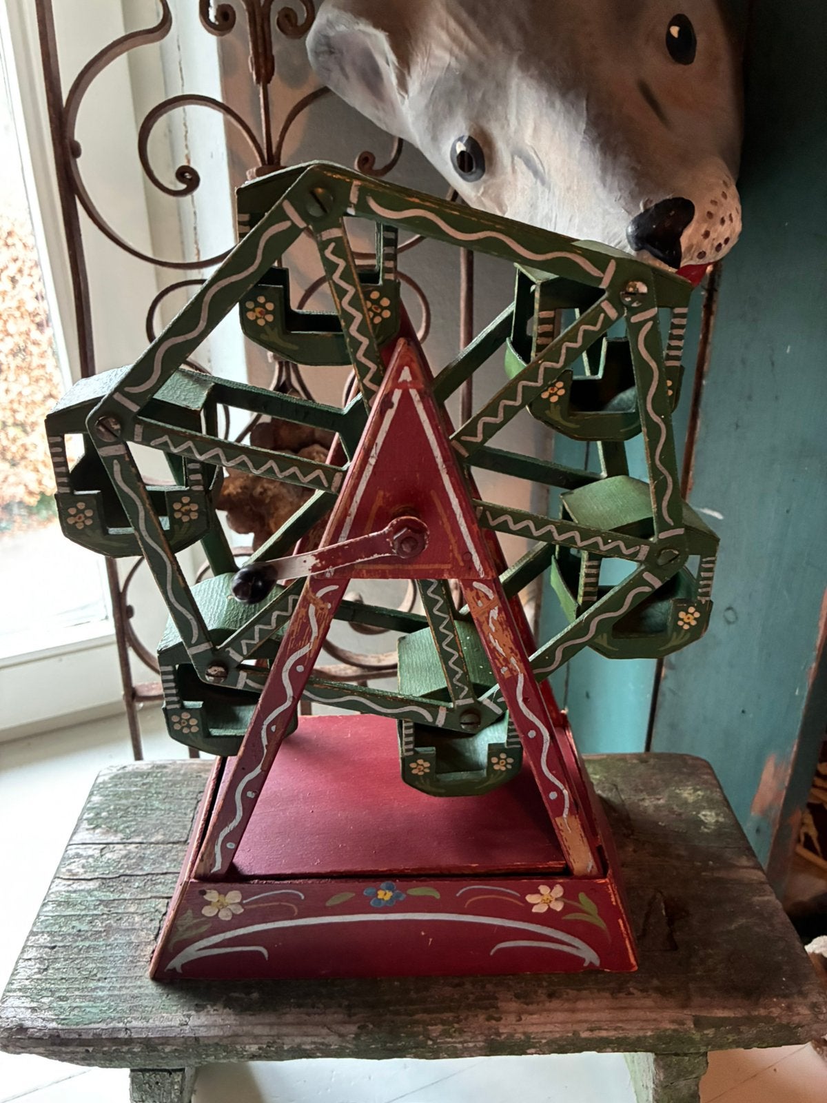 Vintage reuzenrad volkskunst, Antiek en Kunst, Ophalen of Verzenden