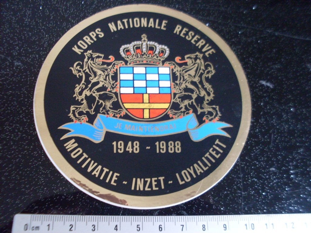 folie sticker korps nationale reserve je maintiendrai logo, Verzamelen, Verzenden, Zo goed als nieuw, Bedrijf of Vereniging