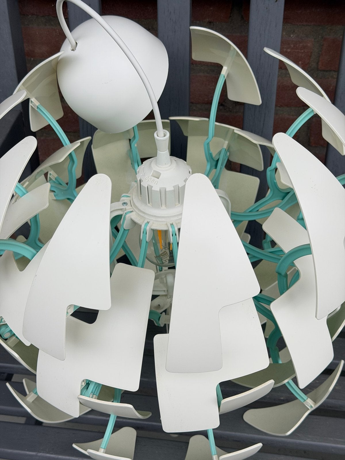 IKEA PS 2014 Hanglamp - Wit/Turquoise, Ophalen, Gebruikt, Kunststof, E27 (groot)