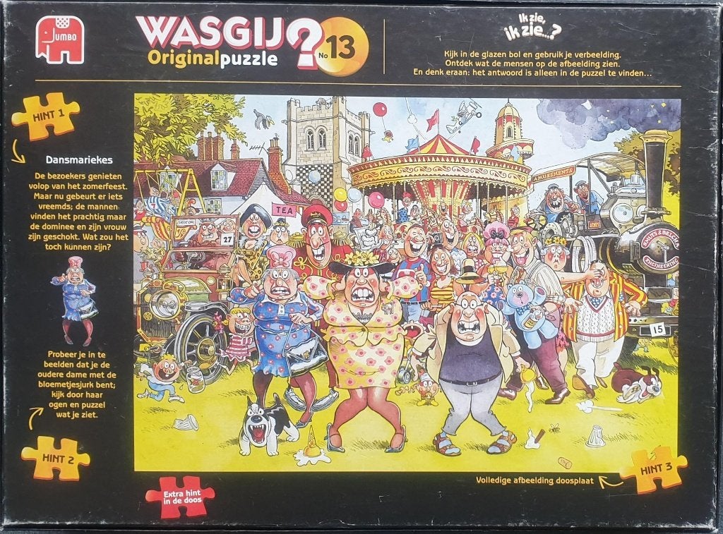 Wasgij puzzel original 13 Dansmariekes 1000 pc, Ophalen of Verzenden, 500 t/m 1500 stukjes, Zo goed als nieuw, Legpuzzel