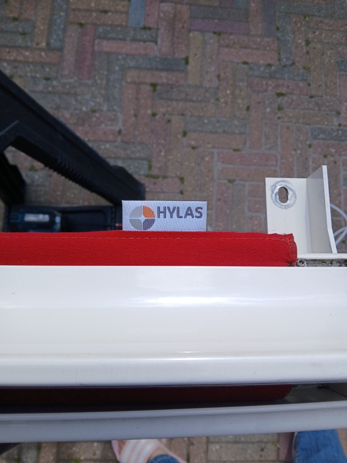 Uitvalscherm  2850 x115, Tuin en Terras, Ophalen, Elektrisch, Zo goed als nieuw, 250 cm tot 450 cm